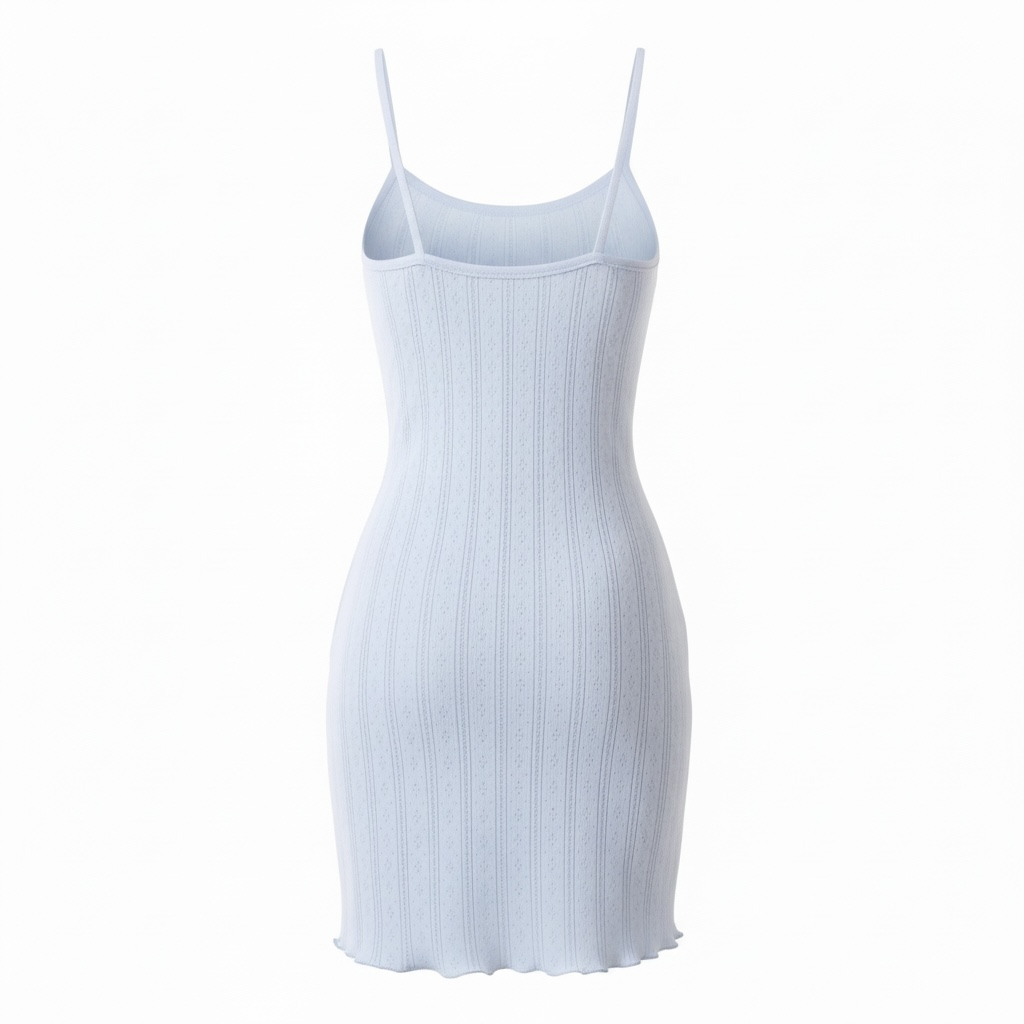 White ribbed nightgown on a white background